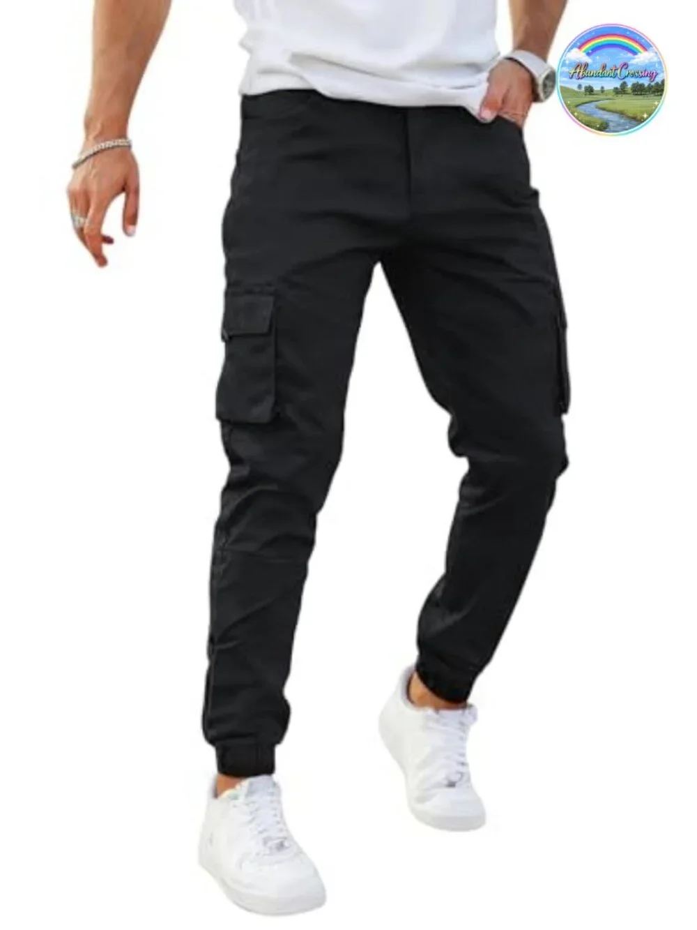 Slim Fit Stretch Cargo Joggers Pants with Pockets for Men